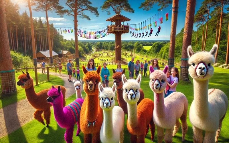 Alpacas grazing